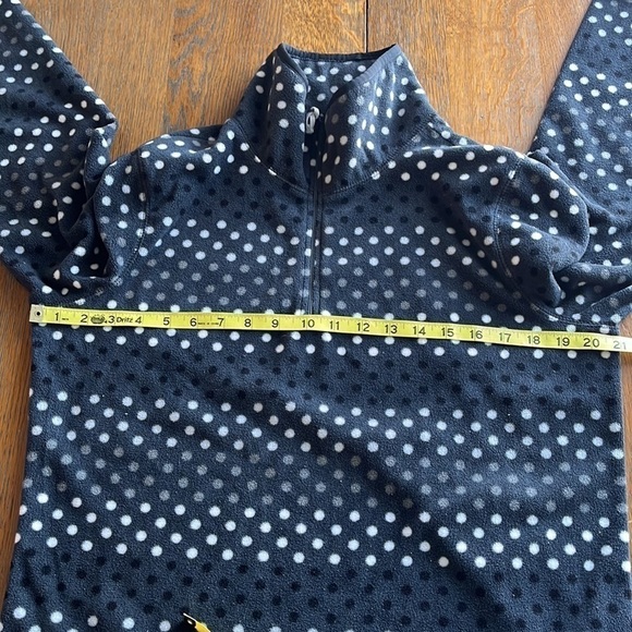 Old Navy polar fleece pullover quarter zip gray polkadot size large - Picture 7 of 13